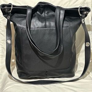 Vera Wang Simply Vera Oakland black Suede Large Tote